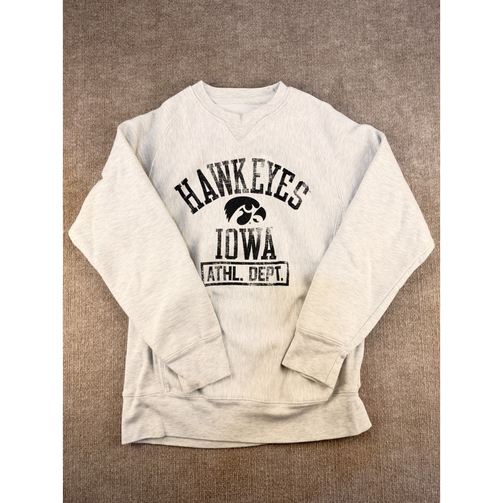 Sweatshirt Rivalry Threads Iowa Hawkeyes Crewneck Gray Womens M
